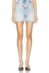 Diesel Light Blue De-flip-s Denim Miniskirt In Denim