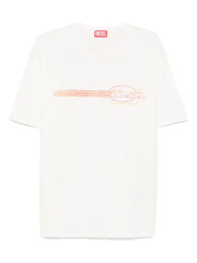 DIESEL FLOCKED-LOGO T-SHIRT