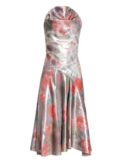 Diesel Floral Midi Dress In Silver