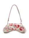 Diesel Play-shoulder Bag In Printed Glossy Pu In White