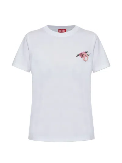 Diesel Floral T-shirt In White