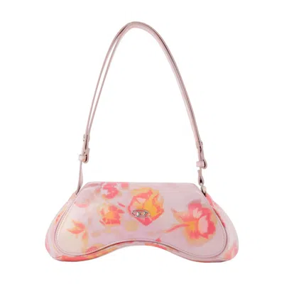 Diesel Floral-print Faux Leather Shoulder Bag In Pink