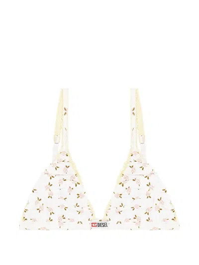 Diesel Floral-print Jana-d-core Bra In White