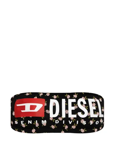 Diesel Floral-print Logo-print Bra In Multi