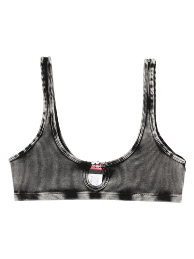 Diesel Florence Ribbed Bra In Gray