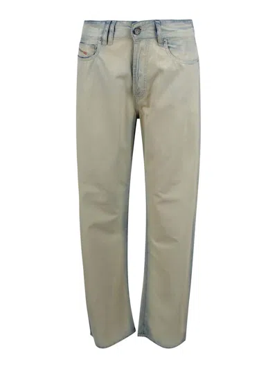 Diesel Flowing Denim Trousers With An X-ray Effect In Blue