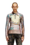 Diesel T-theodore Long-sleeve Polo Shirt In Brown