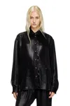 Diesel Fluid Shirt In Laminated Fabric In Black
