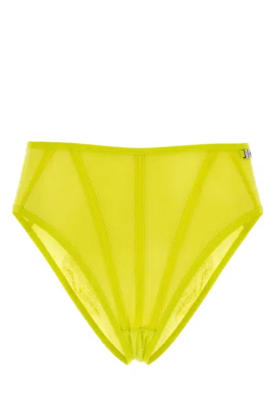 DIESEL FLUO YELLOW LACE DIESEL X SAVAGE X FENTY MESH-HIGH-WAIST-BRIEF  BRIEF