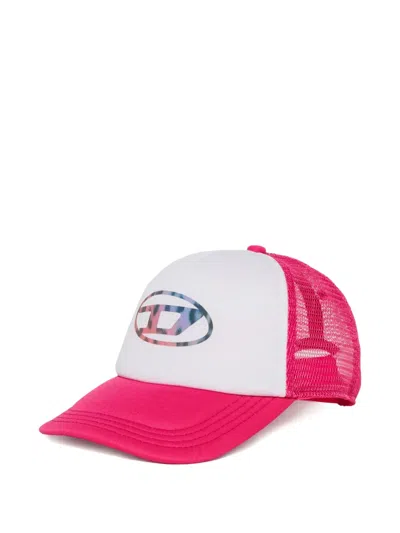 Diesel Kids' Fopy Logo-detail Trucker Cap In White