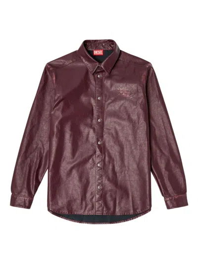 Diesel Fr-s-simply Embossed Logo Shirt In Purple