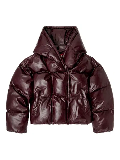 Diesel Fr-w-illey Hooded Jacket In Burgundy
