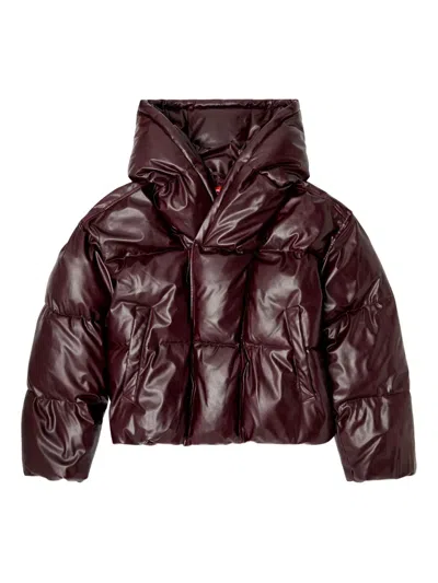 Diesel Fr-w-myley Hooded Jacket In Burgundy