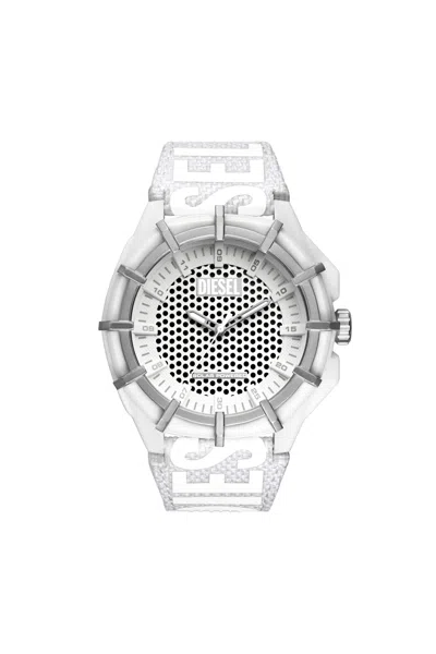 Diesel Framed Solar White Textile Watch