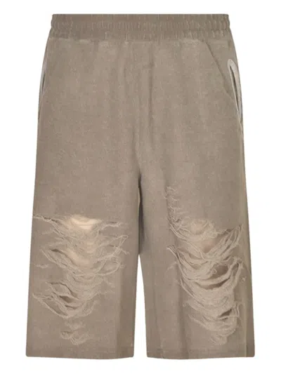 Diesel Frayed-detail Shorts In Gray