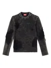 Diesel Destroyed Jumper With Floating Yarns In Blue