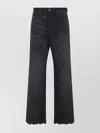 Diesel High-waisted Wide-leg Jeans With Edgy Raw Hem In Black
