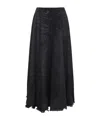 Diesel Grey Skirt With Oval D Logo Plaque And Frayed Edges In Cotton Blend Woman In Black