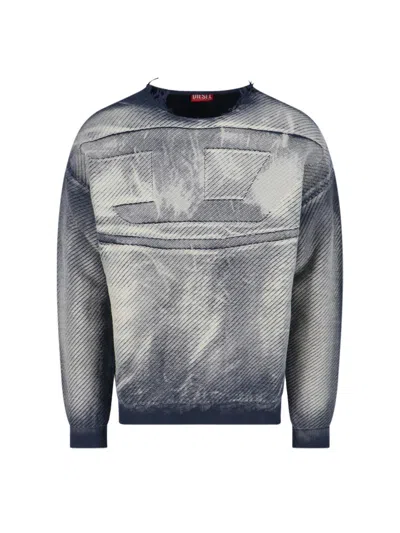 Diesel Frayed Sweater In Grey
