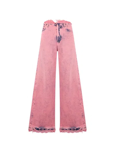 Diesel Frayed-edge Acid-wash Jeans In Pink