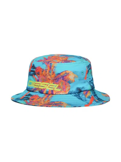 Diesel Kids' Fring Bucket Hat In Blue