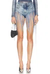 Diesel Blue Five-pocket Shorts With Fringes On The Edges In Blue
