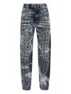 Diesel Straight Trousers With Distressed Finish And Pockets In Blue