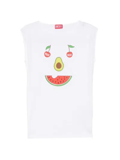 Diesel Kids' Fruit Print Swimwear In White