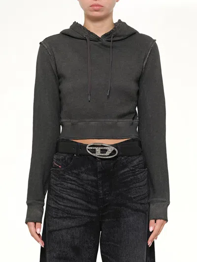 Diesel F-slimmy-hood-s3 Hoodie In Gray