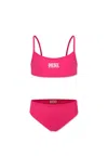Diesel Fuchsia Bikini For Girl With Logo In Fuchsia