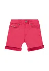 Diesel Fuchsia Shorts For Baby Girl With Logo In Pink