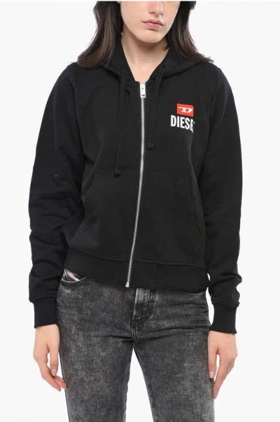 Diesel Full Zio Hoodie With Flocked Logo Grösse Xl In Black