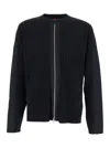Diesel Zipped Cardigan With Utilitarian Panels In Black