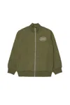 Diesel Logo-detail Zip-up Sweatshirt In Green