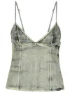Diesel 'fulsy' Silver Denim Tank Top Women In Blue