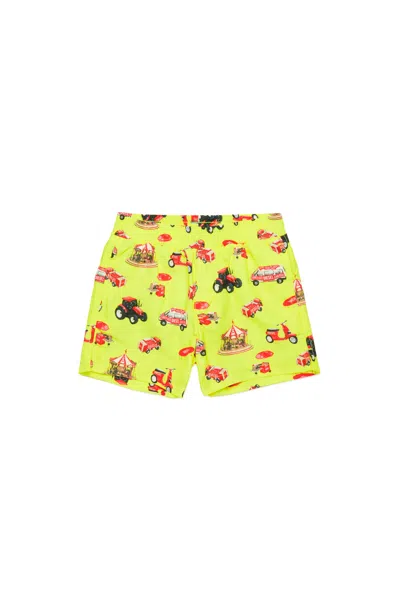 Diesel Funny Campaign  Allover Boxer Shorts In Yellow