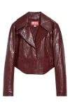 Diesel Coated Faux Leather Cropped Jacket Tailoring In Red