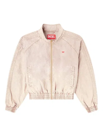 Diesel G-arden Mock-neck Jacket In Neutral