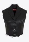 Diesel Chic Waistcoat With Luxurious Polyester And Virgin Wool Blend And Trendy Frayed Edges In Black