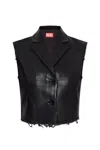 Diesel G-baryt Wool Blend Buttoned Vest In Nero