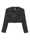 Diesel G-crop-g Tweed Cropped Jacket In Black