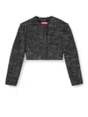 Diesel Cropped Tweed Jacket Long Sleeves In Black