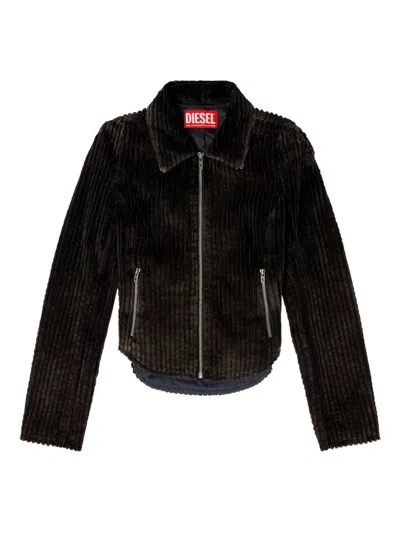 Diesel Woman Jacket Black Size 0 Cotton In Multi