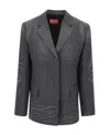 Diesel G-kess Whiskering-effect Blazer In Gray