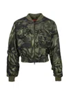 DIESEL G-KHLOW ABSTRACT-PRINTED CROPPED BOMBER JACKET
