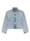Diesel Cropped Jacket In Recycled Nylon Taslan In Blue