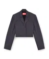 Diesel "g-milla-p1" Cropped Wool Blazer With Sartorial Lapels In Black