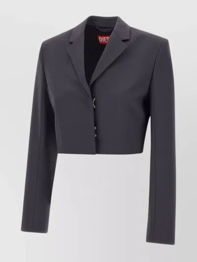 DIESEL "G-MILLA-P1" CROPPED WOOL BLAZER WITH SARTORIAL LAPELS