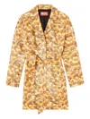 Diesel G-oji Duckling-print Belted Coat In Brown