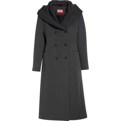 Diesel ® G-olden Double Breasted Long Jacket In Gray